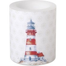 Свещ 10.5х9см Lighthouse екрю